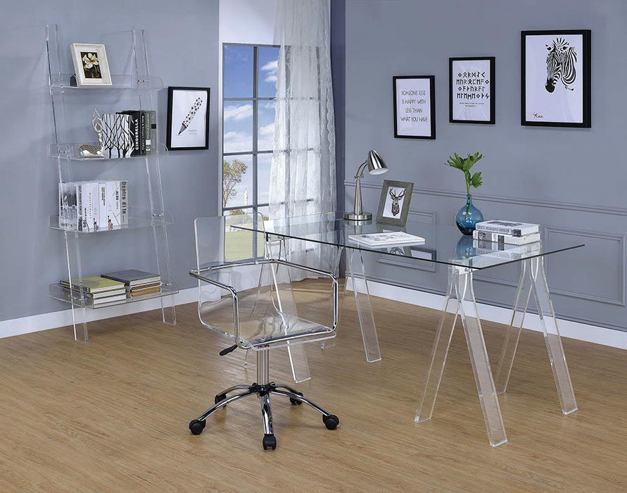 Amaturo 4-shelf Ladder Bookcase Clear - Imperial Furniture (Las Vegas, NV) - Multi Location