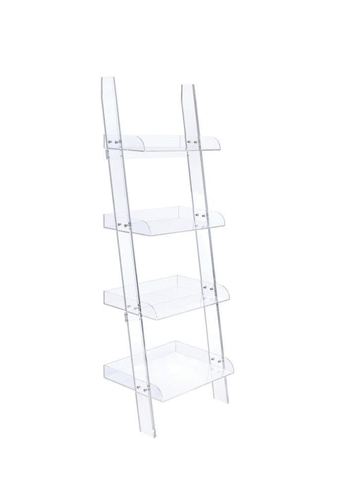 Amaturo 4-shelf Ladder Bookcase Clear - Imperial Furniture (Las Vegas, NV) - Multi Location