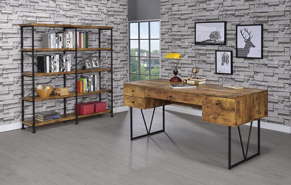 Analiese 4-shelf Open Bookcase Antique Nutmeg - Imperial Furniture (Las Vegas, NV) - Multi Location