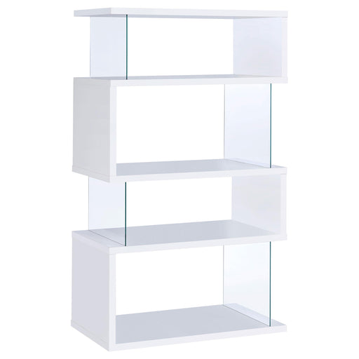 Emelle 4-tier Bookcase White and Clear - Imperial Furniture (Las Vegas, NV) - Multi Location