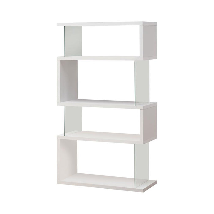Emelle 4-tier Bookcase White and Clear - Imperial Furniture (Las Vegas, NV) - Multi Location