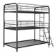 Garner Triple Twin Bunk Bed with Ladder Gunmetal - Imperial Furniture (Las Vegas, NV) - Multi Location