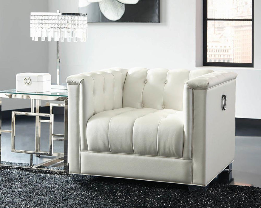 Chaviano Tufted Upholstered Chair Pearl White - Imperial Furniture (Las Vegas, NV) - Multi Location