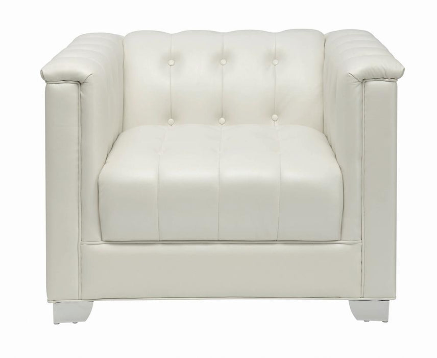 Chaviano Tufted Upholstered Chair Pearl White - Imperial Furniture (Las Vegas, NV) - Multi Location
