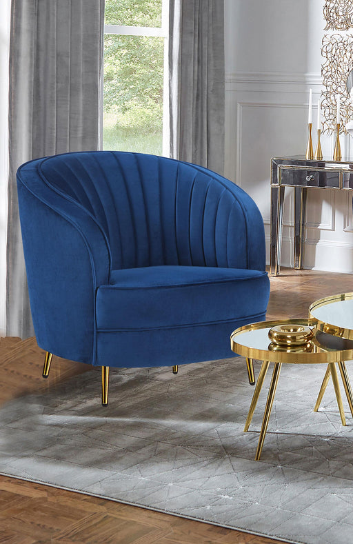 Sophia Upholstered Vertical Channel Tufted Chair Blue - Imperial Furniture (Las Vegas, NV) - Multi Location