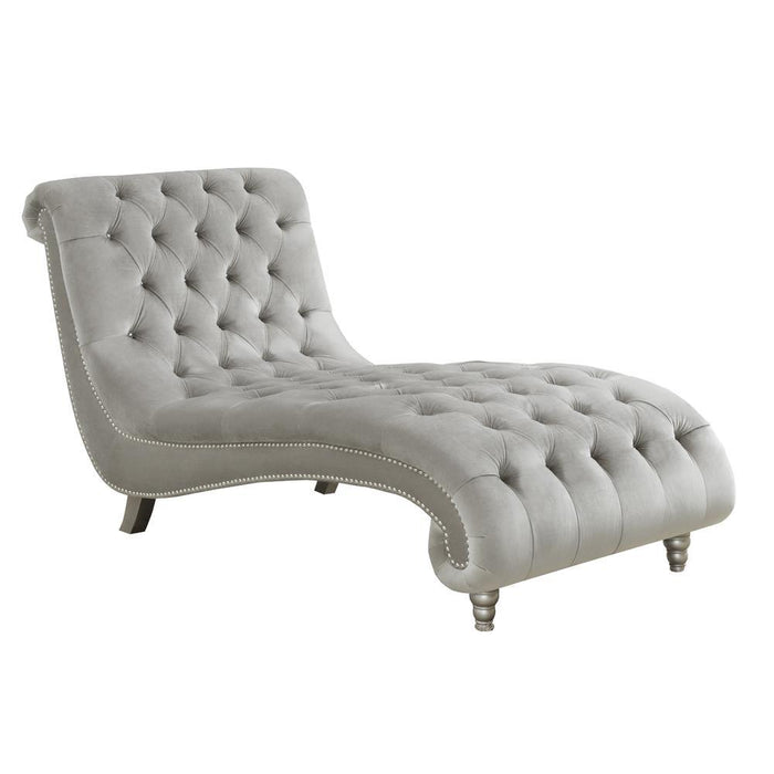 Lydia Tufted Cushion Chaise with Nailhead Trim Grey - Imperial Furniture (Las Vegas, NV) - Multi Location