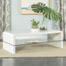 Airell Rectangular Coffee Table with Glass Shelf White High Gloss - Imperial Furniture (Las Vegas, NV) - Multi Location