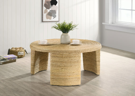Artina Woven Rattan Round Coffee Table Natural Brown - Imperial Furniture (Las Vegas, NV) - Multi Location