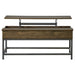 Byers Black Coffee Table with Hidden Storage Brown Oak and Sandy Black - Imperial Furniture (Las Vegas, NV) - Multi Location