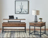 Byers Black Coffee Table with Hidden Storage Brown Oak and Sandy Black - Imperial Furniture (Las Vegas, NV) - Multi Location