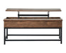 Byers Black Coffee Table with Hidden Storage Brown Oak and Sandy Black - Imperial Furniture (Las Vegas, NV) - Multi Location
