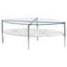 Cadee Round Glass Top Coffee Table White and Chrome - Imperial Furniture (Las Vegas, NV) - Multi Location