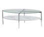 Cadee Round Glass Top Coffee Table White and Chrome - Imperial Furniture (Las Vegas, NV) - Multi Location