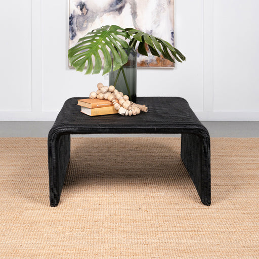 Cahya Woven Rattan Sqaure Coffee Table Black - Imperial Furniture (Las Vegas, NV) - Multi Location
