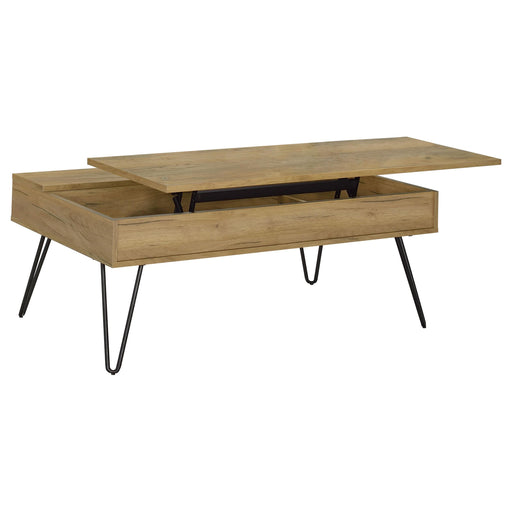 Fanning Lift Top Storage Coffee Table Golden Oak and Black - Imperial Furniture (Las Vegas, NV) - Multi Location