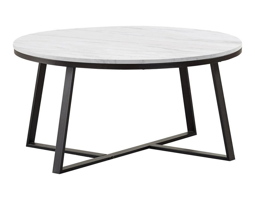Hugo Round Coffee Table White and Matte Black - Imperial Furniture (Las Vegas, NV) - Multi Location
