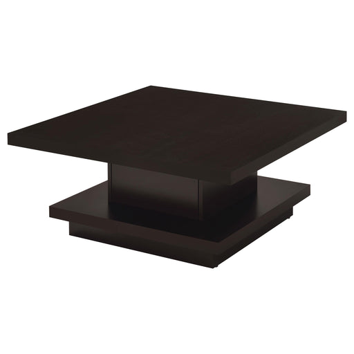 Reston Pedestal Square Coffee Table Cappuccino - Imperial Furniture (Las Vegas, NV) - Multi Location