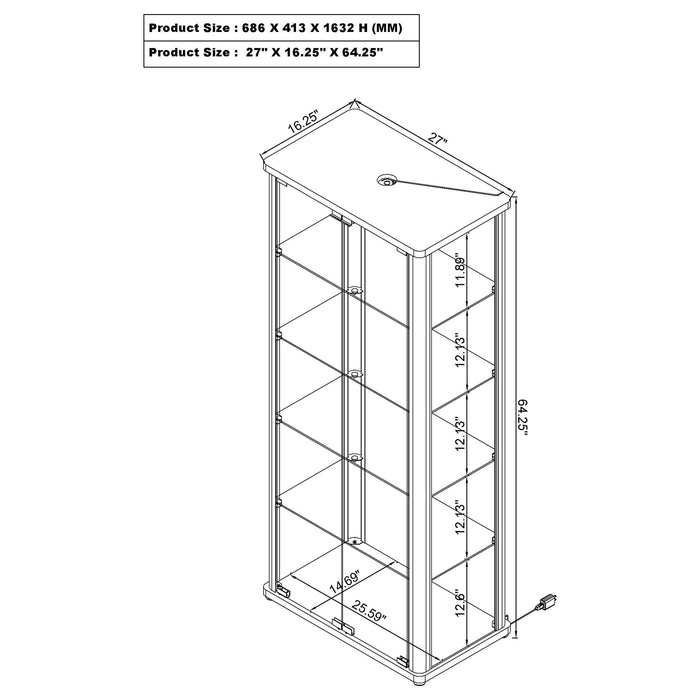 Aero Curio Cabinet - Imperial Furniture (Las Vegas, NV) - Multi Location