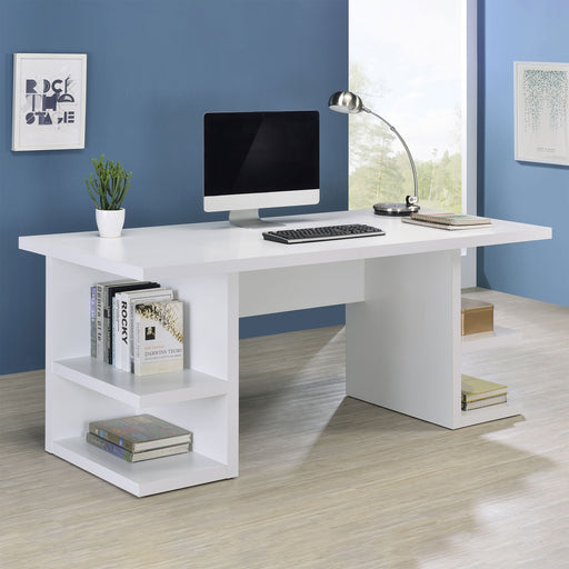 Alice Writing Desk White with Open Shelves - Imperial Furniture (Las Vegas, NV) - Multi Location