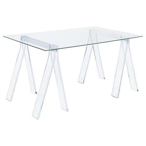 Amaturo Writing Desk with Glass Top Clear - Imperial Furniture (Las Vegas, NV) - Multi Location