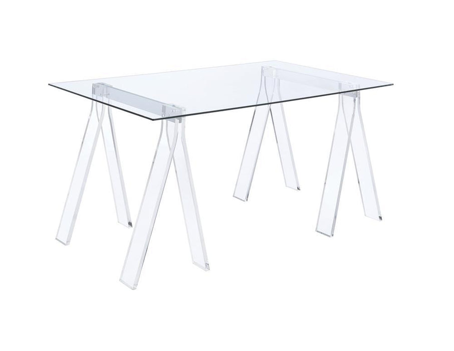 Amaturo Writing Desk with Glass Top Clear - Imperial Furniture (Las Vegas, NV) - Multi Location