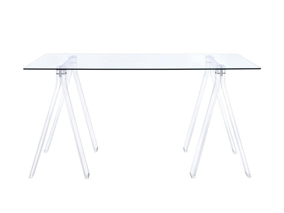 Amaturo Writing Desk with Glass Top Clear - Imperial Furniture (Las Vegas, NV) - Multi Location