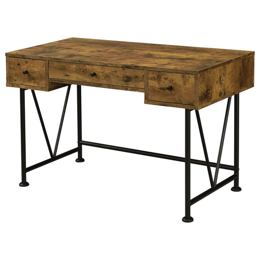 Analiese 3-drawer Writing Desk Antique Nutmeg and Black - Imperial Furniture (Las Vegas, NV) - Multi Location