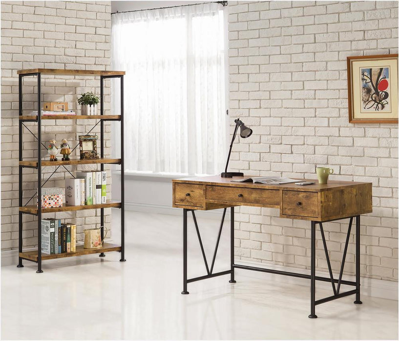 Analiese 3-drawer Writing Desk Antique Nutmeg and Black - Imperial Furniture (Las Vegas, NV) - Multi Location