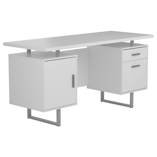 Lawtey Floating Top Office Desk White Gloss - Imperial Furniture (Las Vegas, NV) - Multi Location
