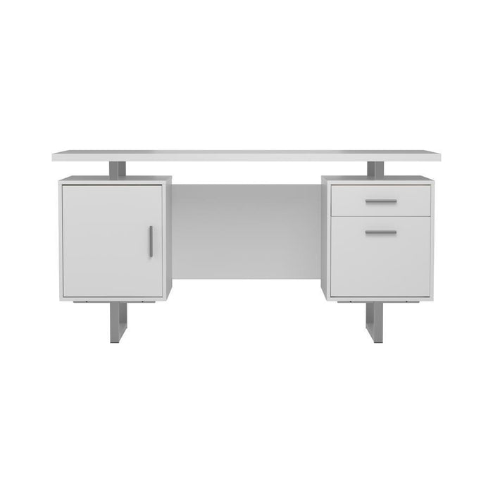 Lawtey Floating Top Office Desk White Gloss - Imperial Furniture (Las Vegas, NV) - Multi Location