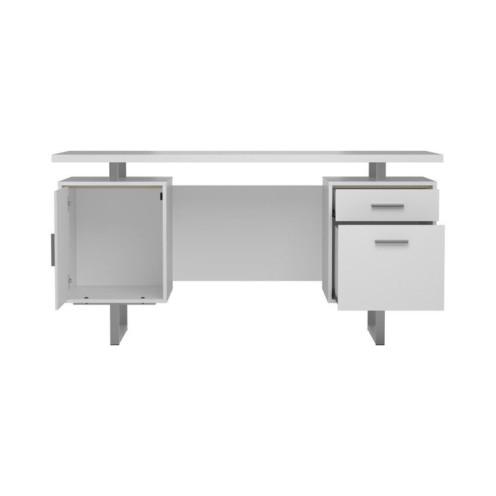 Lawtey Floating Top Office Desk White Gloss - Imperial Furniture (Las Vegas, NV) - Multi Location
