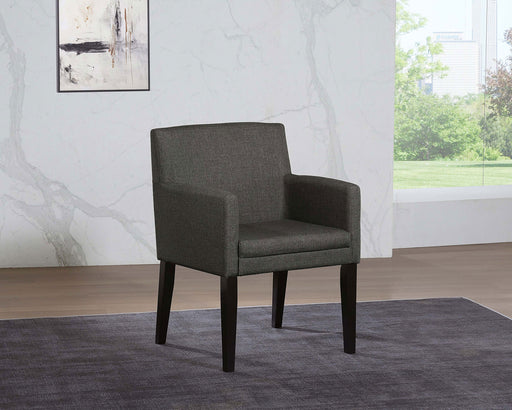 Catherine Upholstered Dining Arm Chair Charcoal Grey and Black (Set of 2) - Imperial Furniture (Las Vegas, NV) - Multi Location