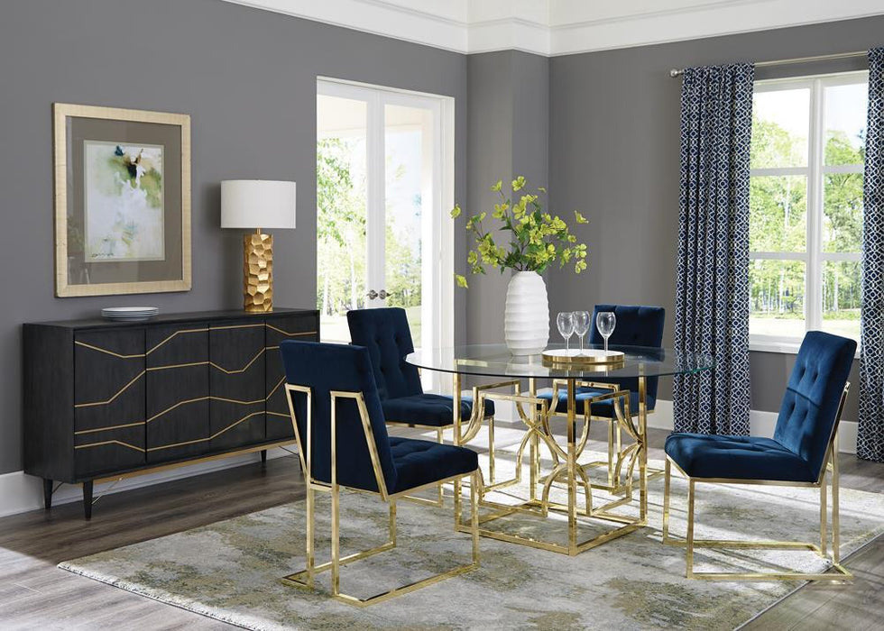 Cisco Tufted Back Side Chairs Ink Blue (Set of 2) - Imperial Furniture (Las Vegas, NV) - Multi Location