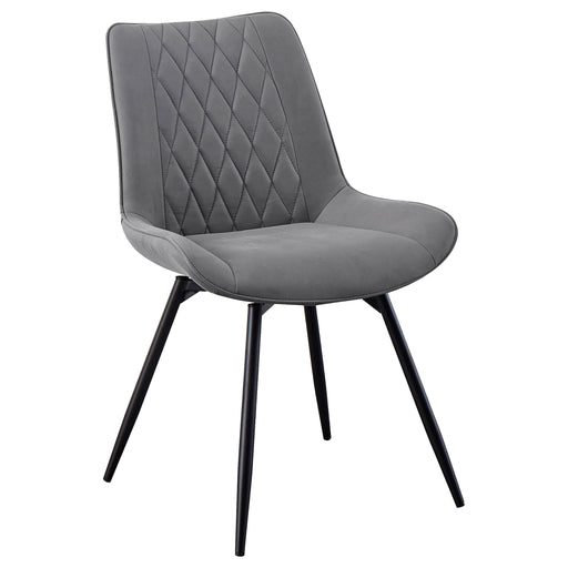 Diggs Upholstered Tufted Swivel Dining Chairs Grey and Gunmetal (Set of 2) - Imperial Furniture (Las Vegas, NV) - Multi Location