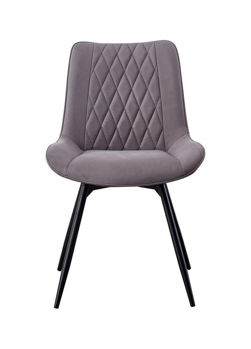 Diggs Upholstered Tufted Swivel Dining Chairs Grey and Gunmetal (Set of 2) - Imperial Furniture (Las Vegas, NV) - Multi Location