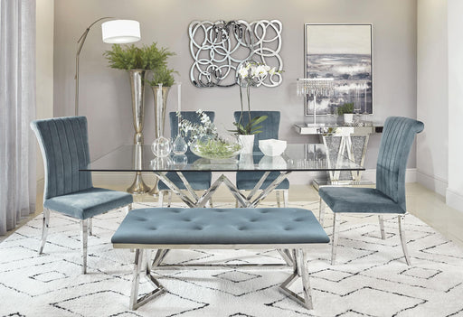 Beaufort 6-piece Dining Set Dark Grey and Chrome - Imperial Furniture (Las Vegas, NV) - Multi Location