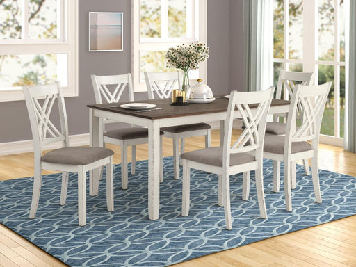 Fortress 7-piece Dining Set Chestnut and Vintage White - Imperial Furniture (Las Vegas, NV) - Multi Location