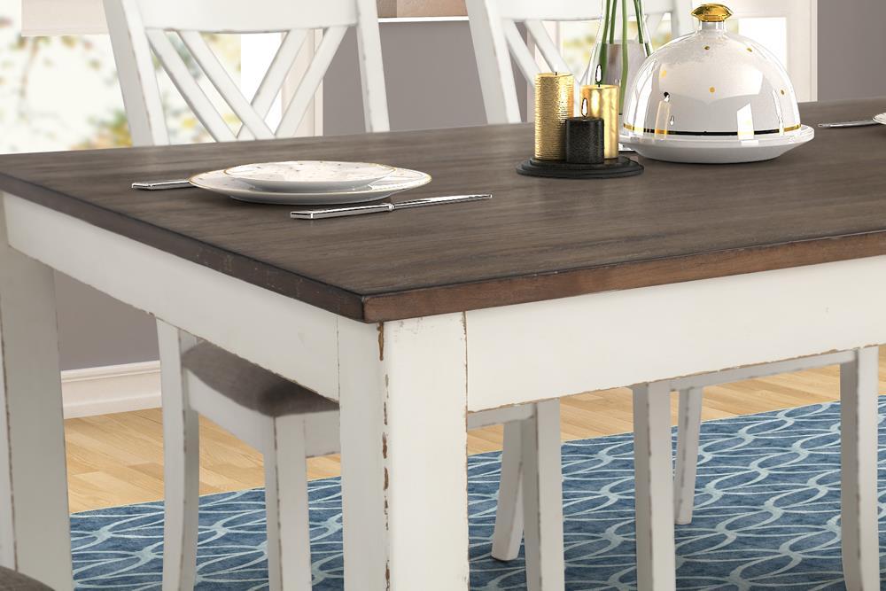Fortress 7-piece Dining Set Chestnut and Vintage White - Imperial Furniture (Las Vegas, NV) - Multi Location