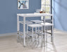 Natividad 5-piece Bar Set White High Gloss and Chrome - Imperial Furniture (Las Vegas, NV) - Multi Location