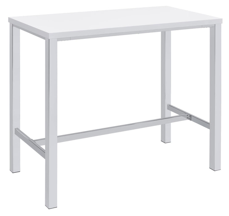 Natividad 5-piece Bar Set White High Gloss and Chrome - Imperial Furniture (Las Vegas, NV) - Multi Location