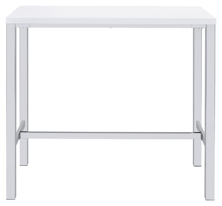 Natividad 5-piece Bar Set White High Gloss and Chrome - Imperial Furniture (Las Vegas, NV) - Multi Location
