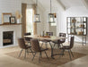 Altus Swirl Base Dining Table Natural Oak and Gunmetal - Imperial Furniture (Las Vegas, NV) - Multi Location