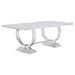 Antoine Rectangle Dining Table White and Chrome - Imperial Furniture (Las Vegas, NV) - Multi Location