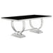 Antoine Rectangular Dining Table Chrome and Black - Imperial Furniture (Las Vegas, NV) - Multi Location