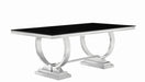 Antoine Rectangular Dining Table Chrome and Black - Imperial Furniture (Las Vegas, NV) - Multi Location