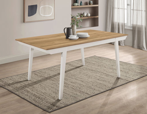 Anwar Rectangular Wood Dining Table Natural Acacia and Off White - Imperial Furniture (Las Vegas, NV) - Multi Location