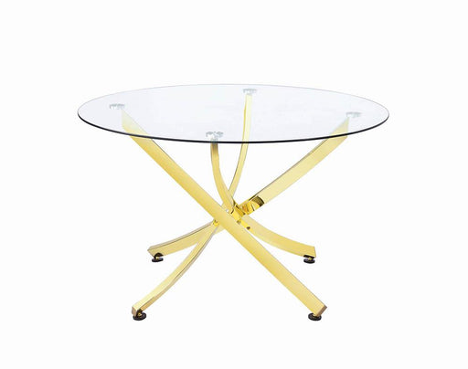 Beckham Round Dining Table Brass and Clear - Imperial Furniture (Las Vegas, NV) - Multi Location