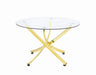 Beckham Round Dining Table Brass and Clear - Imperial Furniture (Las Vegas, NV) - Multi Location
