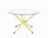 Beckham Round Dining Table Brass and Clear - Imperial Furniture (Las Vegas, NV) - Multi Location