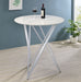 Bexter Faux Marble Round Top Bar Table White and Chrome - Imperial Furniture (Las Vegas, NV) - Multi Location